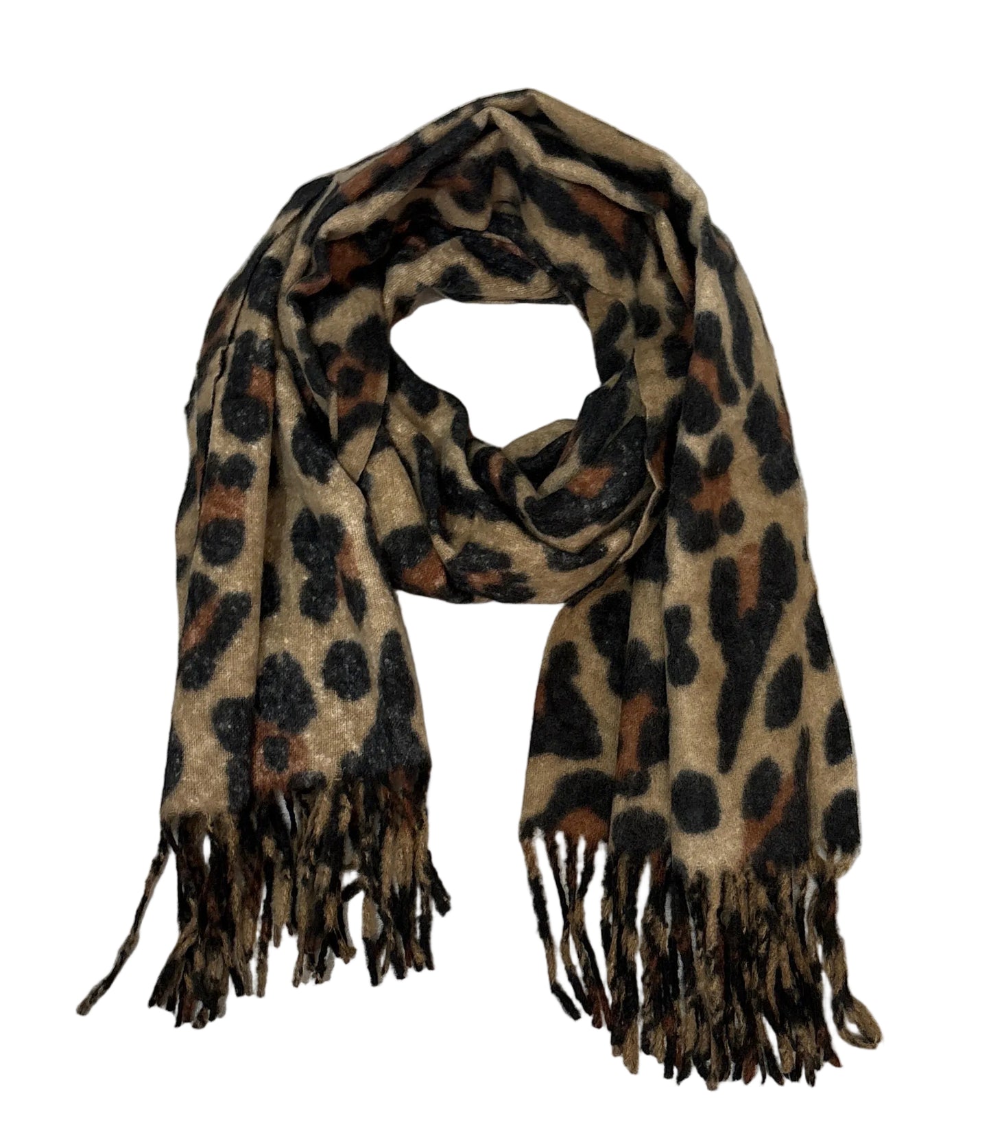 Leopard Muster Schal – Weich, Warm & Elegante Fransen🐆