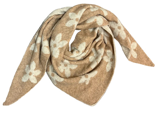 Wendeschal mit Blumenmuster – 2-in-1 Schal in Beige & Camel