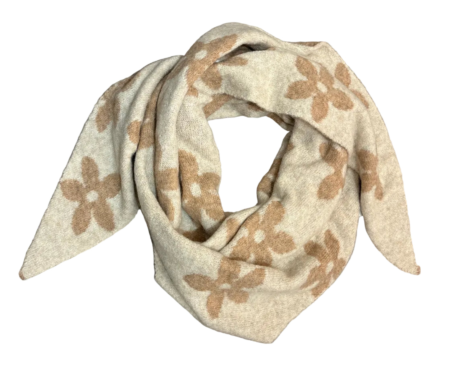 Wendeschal mit Blumenmuster – 2-in-1 Schal in Beige & Camel
