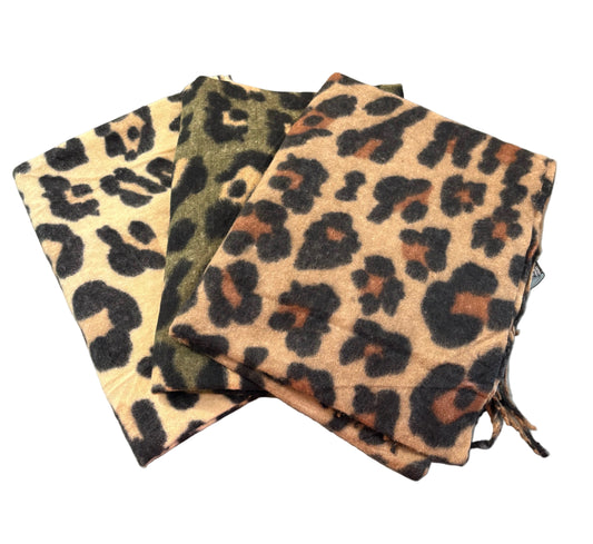 Leopard Muster Schal – Weich, Warm & Elegante Fransen🐆